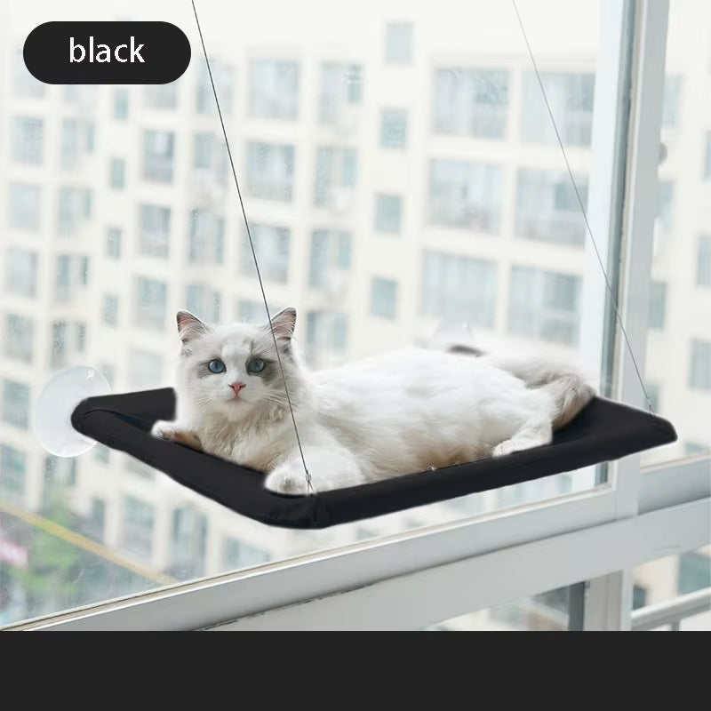 Cozy Up High: Aerial Cat Hammock Bed for Fun and Relaxation - Perfect Sunny Window Seat for Your Feline Friend!