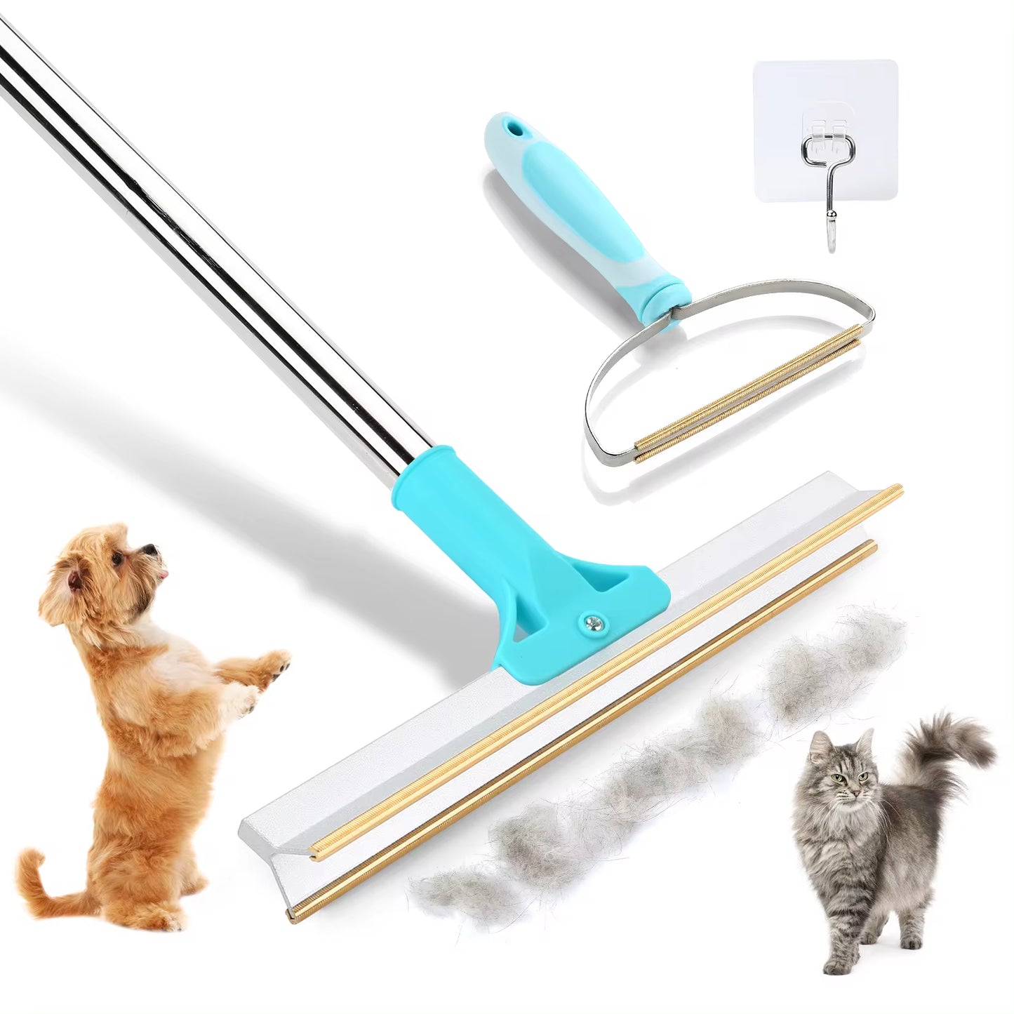 Say goodbye to pet hair! ๐พโจ Grab our adjustable carpet rake set for easy pet hair removal from floors and furniture! ๐๐ถ๐ฑ #PetCare #FurFreeHome