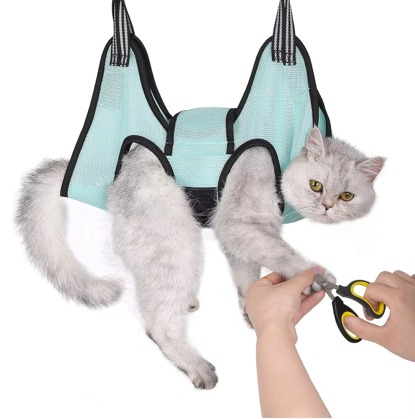 Say goodbye to messy grooming! 🐾 TONG’s Pet Hammock makes nail care a breeze for your furry friends! 🐱🐶 #PetGrooming #CatHammock