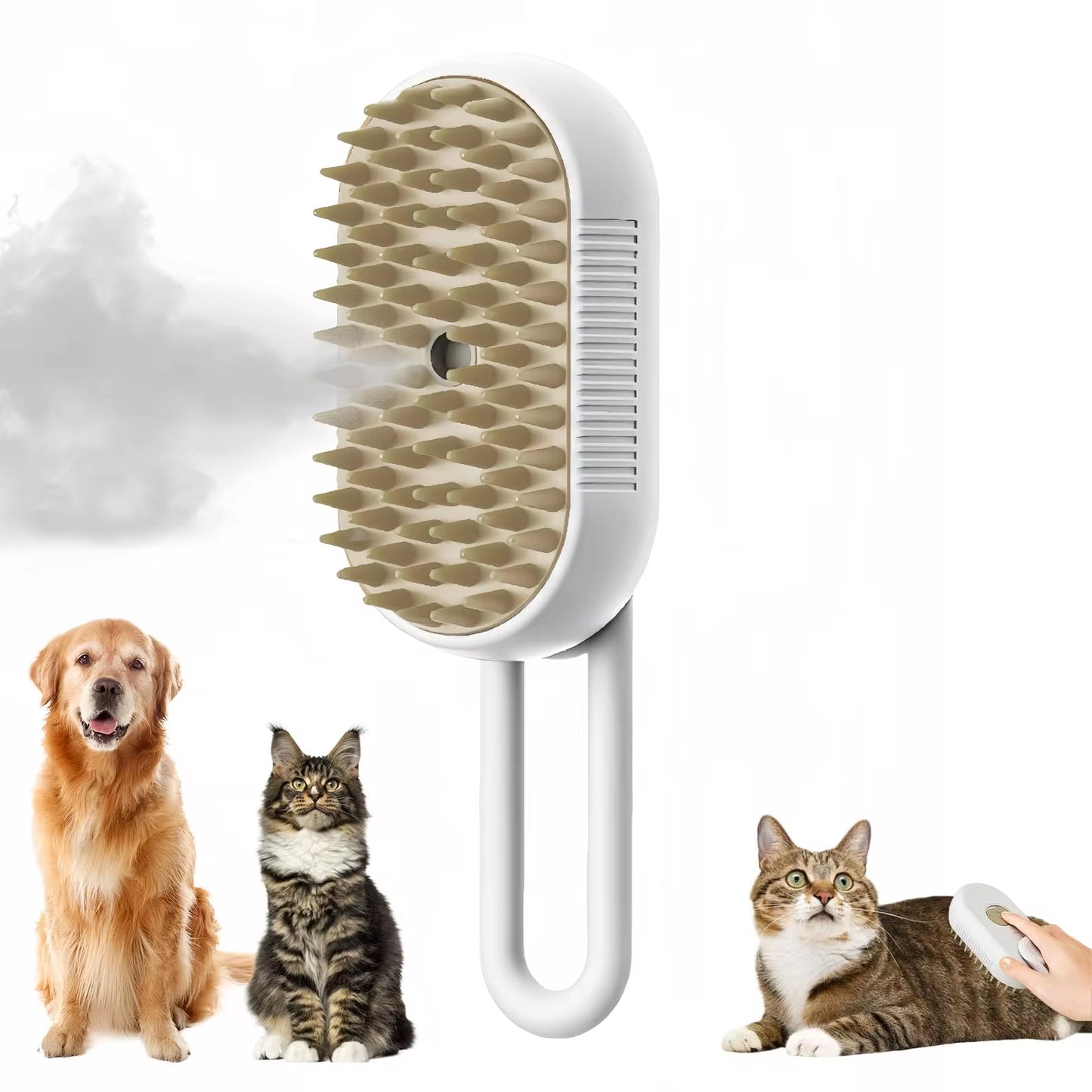 Transform Your Pet's Grooming Routine with the 3-in-1 Electric Cat & Dog Steam Brush - Effortless Hair Removal and Relaxing Massage!