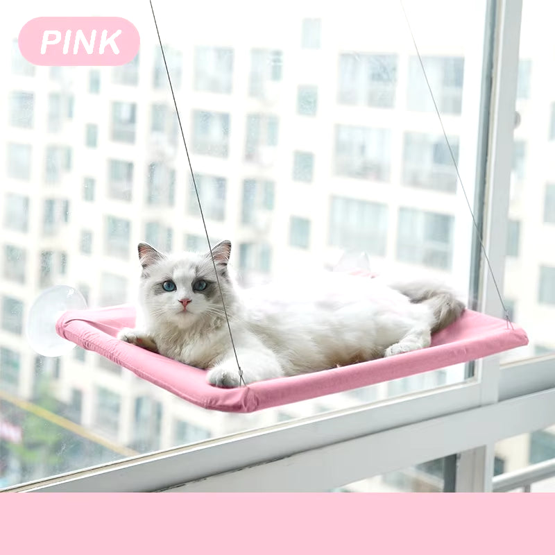 Cozy Up High: Aerial Cat Hammock Bed for Fun and Relaxation - Perfect Sunny Window Seat for Your Feline Friend!