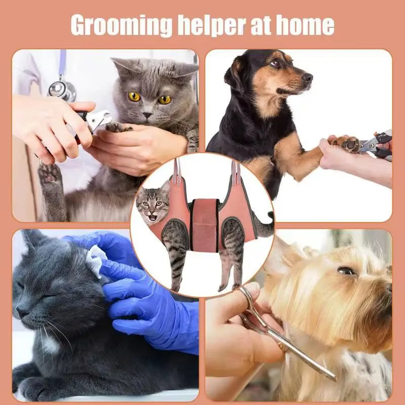 Say goodbye to messy grooming! 🐾 TONG’s Pet Hammock makes nail care a breeze for your furry friends! 🐱🐶 #PetGrooming #CatHammock