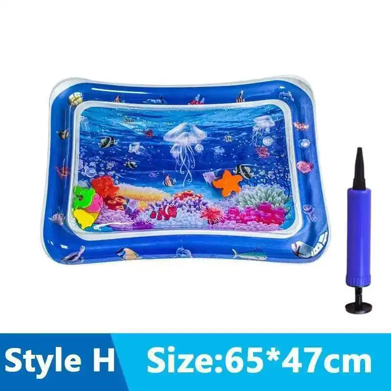 Interactive Cats Sensory Water Play Mat - Fun Inflatable Bed for Playtime with Fish Design