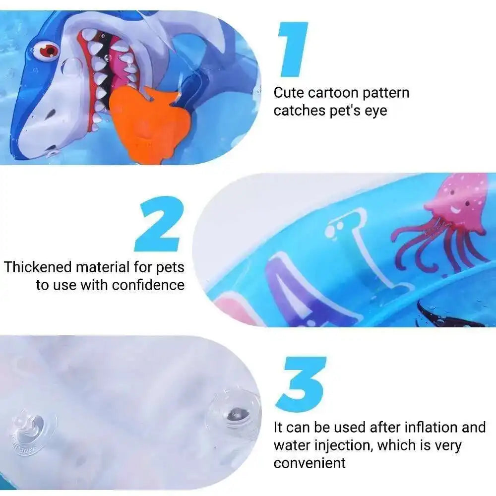 Interactive Cats Sensory Water Play Mat - Fun Inflatable Bed for Playtime with Fish Design