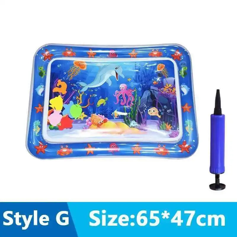 Interactive Cats Sensory Water Play Mat - Fun Inflatable Bed for Playtime with Fish Design