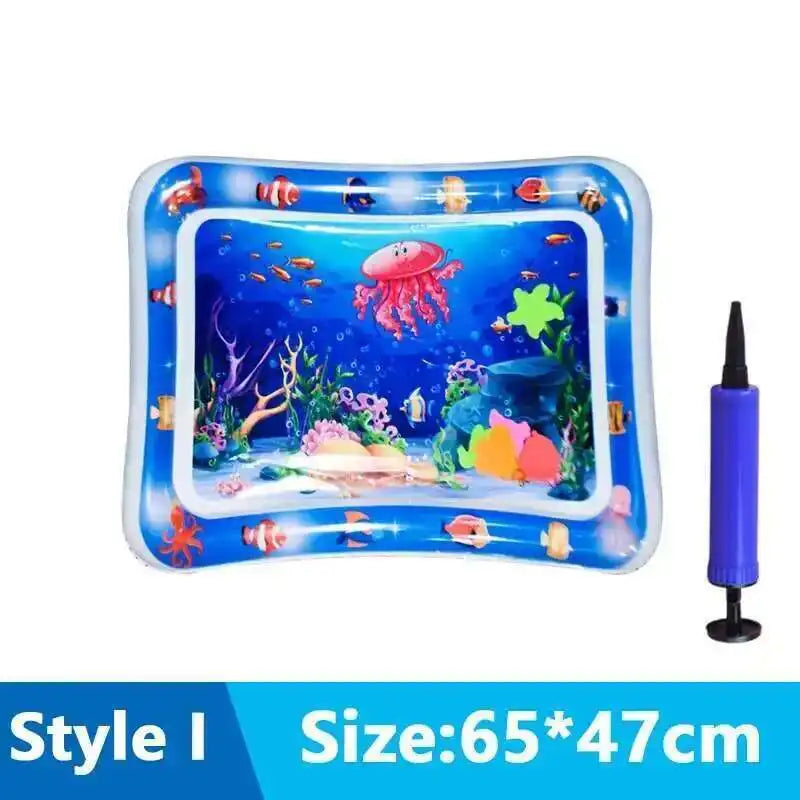 Interactive Cats Sensory Water Play Mat - Fun Inflatable Bed for Playtime with Fish Design