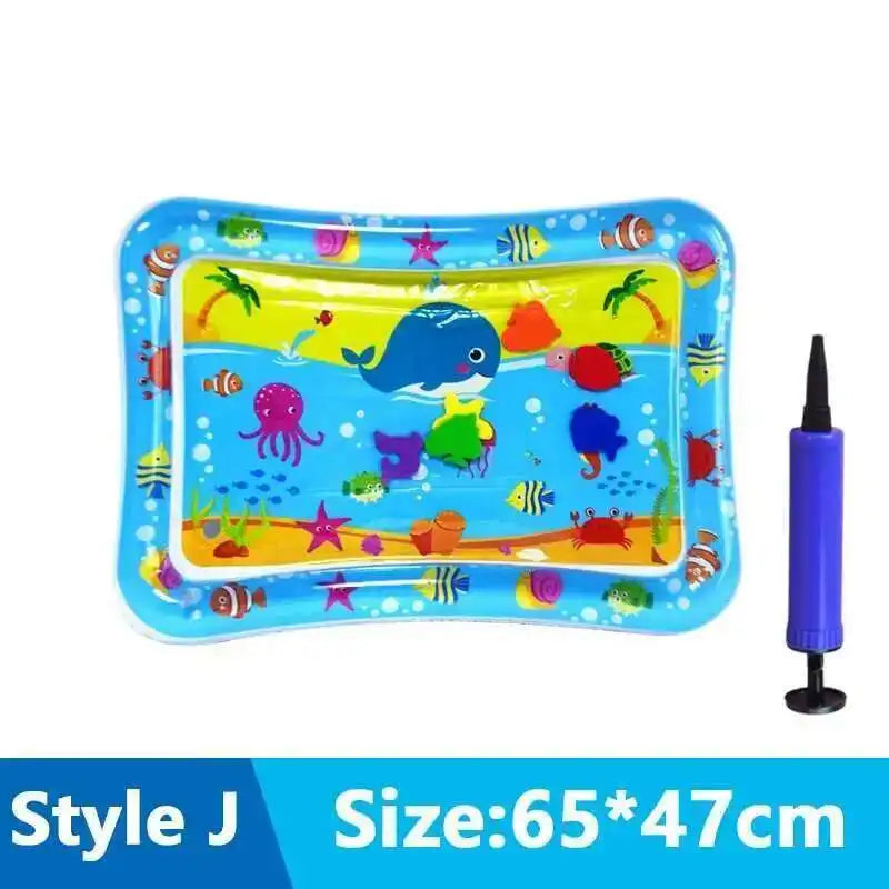 Interactive Cats Sensory Water Play Mat - Fun Inflatable Bed for Playtime with Fish Design