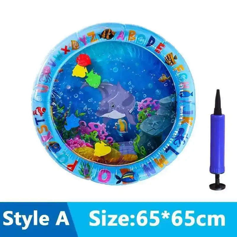 Interactive Cats Sensory Water Play Mat - Fun Inflatable Bed for Playtime with Fish Design