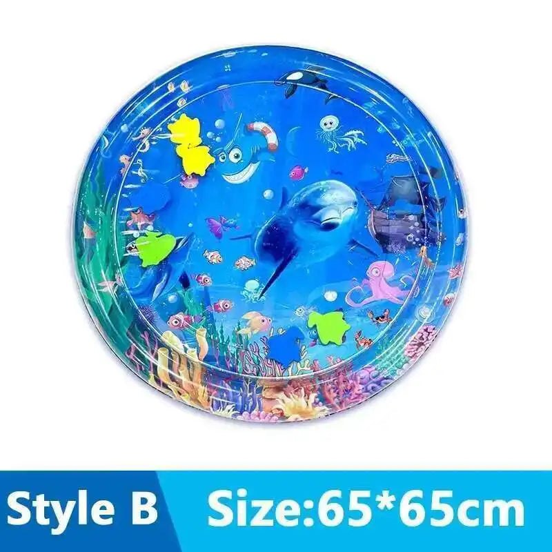 Interactive Cats Sensory Water Play Mat - Fun Inflatable Bed for Playtime with Fish Design