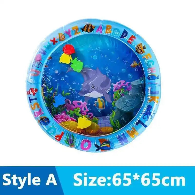 Interactive Cats Sensory Water Play Mat - Fun Inflatable Bed for Playtime with Fish Design