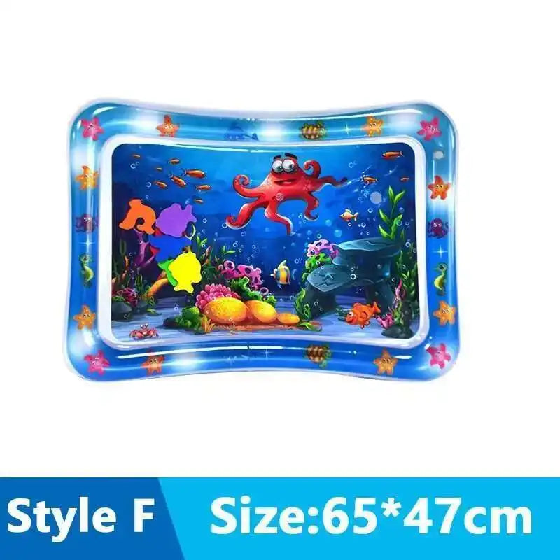 Interactive Cats Sensory Water Play Mat - Fun Inflatable Bed for Playtime with Fish Design