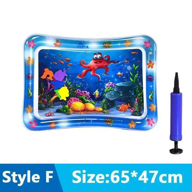 Interactive Cats Sensory Water Play Mat - Fun Inflatable Bed for Playtime with Fish Design