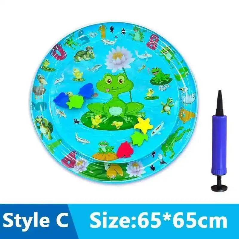 Interactive Cats Sensory Water Play Mat - Fun Inflatable Bed for Playtime with Fish Design