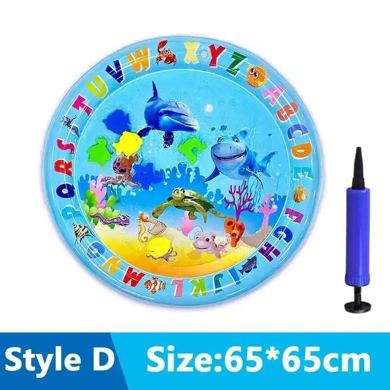 Interactive Cats Sensory Water Play Mat - Fun Inflatable Bed for Playtime with Fish Design