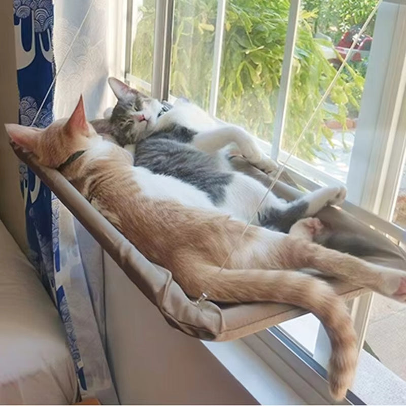 Cozy Up High: Aerial Cat Hammock Bed for Fun and Relaxation - Perfect Sunny Window Seat for Your Feline Friend!