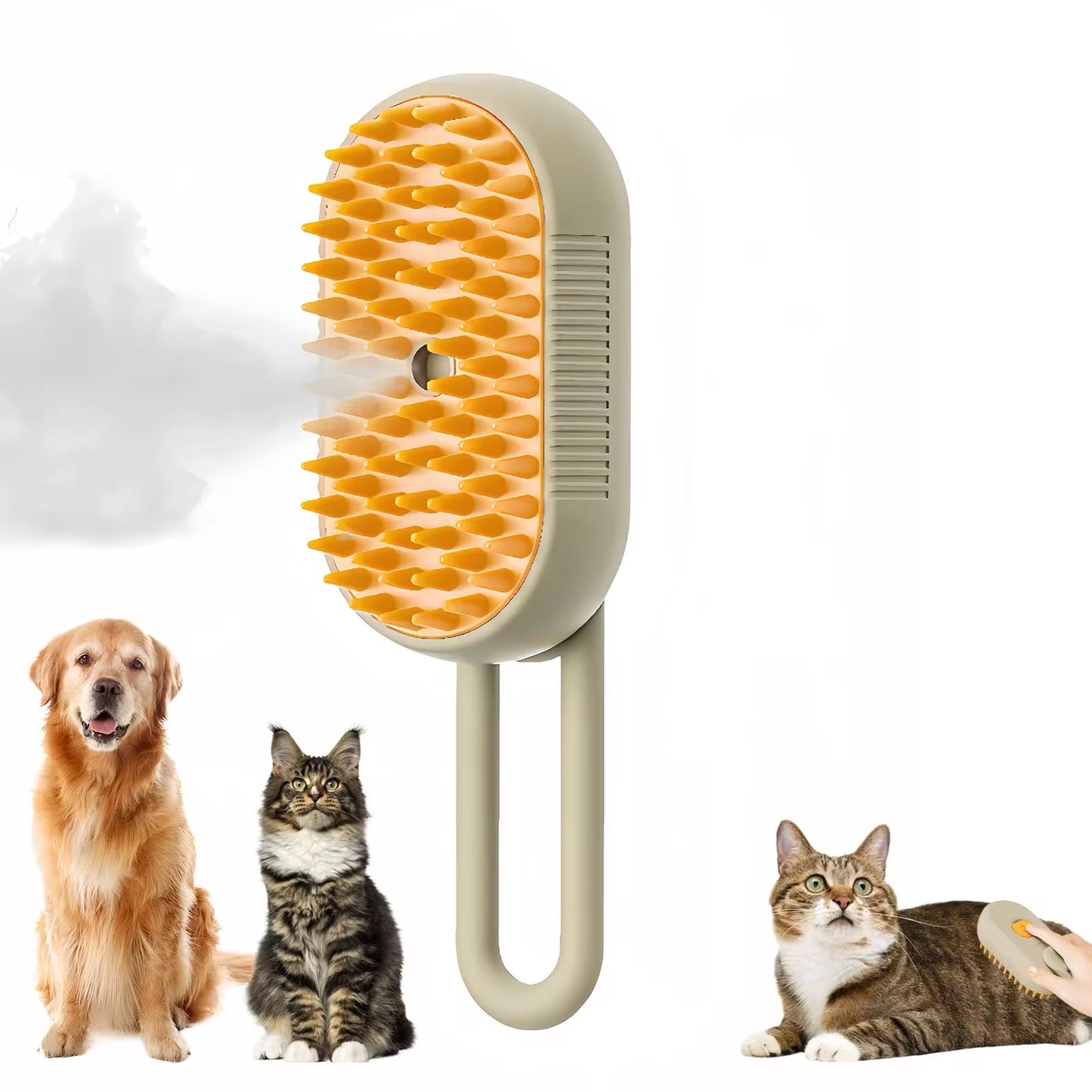 Transform Your Pet's Grooming Routine with the 3-in-1 Electric Cat & Dog Steam Brush - Effortless Hair Removal and Relaxing Massage!
