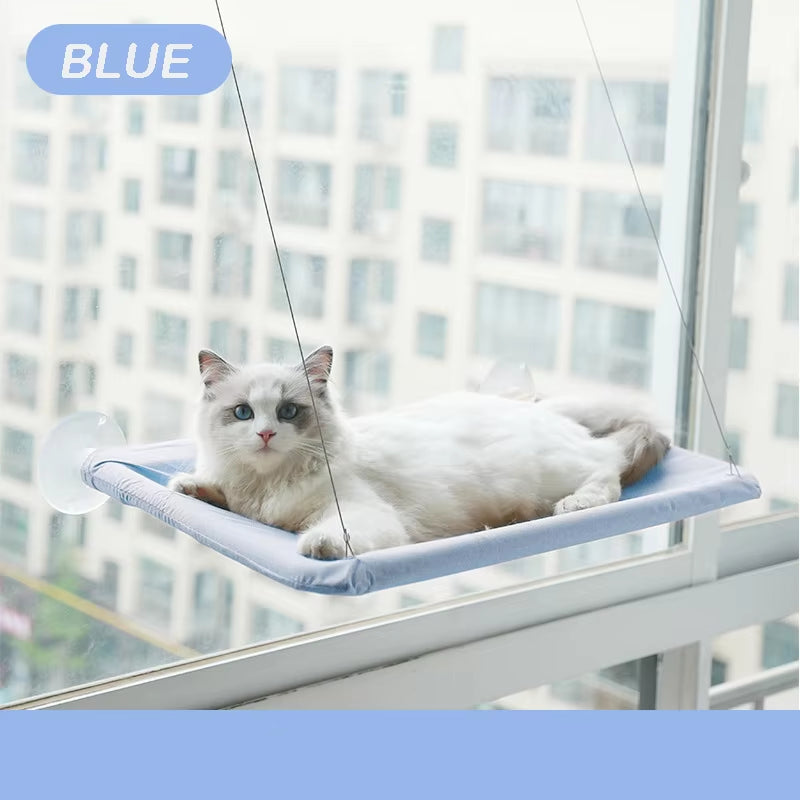 Cozy Up High: Aerial Cat Hammock Bed for Fun and Relaxation - Perfect Sunny Window Seat for Your Feline Friend!