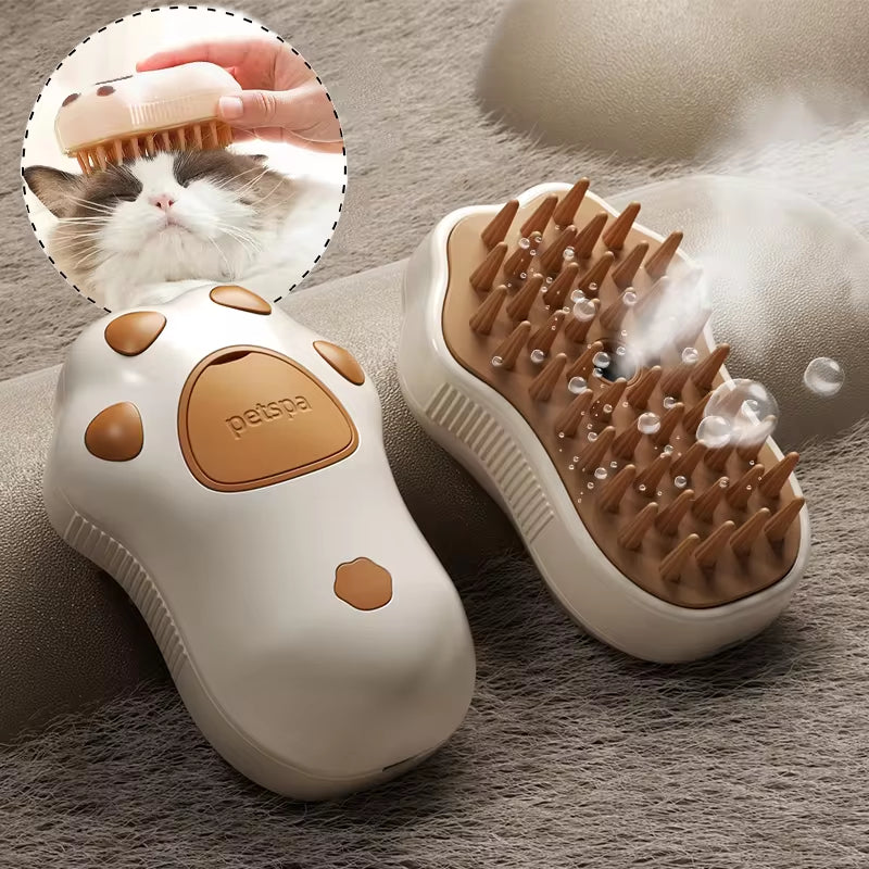 Transform Your Pet's Grooming Routine with the 3-in-1 Electric Cat & Dog Steam Brush - Effortless Hair Removal and Relaxing Massage!