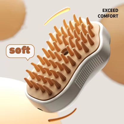 Transform Your Pet's Grooming Routine with the 3-in-1 Electric Cat & Dog Steam Brush - Effortless Hair Removal and Relaxing Massage!