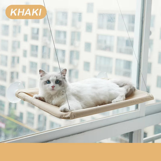 Cozy Up High: Aerial Cat Hammock Bed for Fun and Relaxation - Perfect Sunny Window Seat for Your Feline Friend!