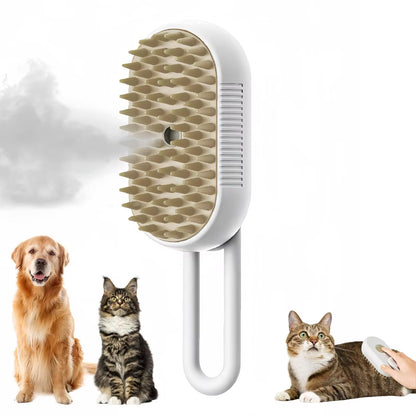 Transform Your Pet's Grooming Routine with the 3-in-1 Electric Cat & Dog Steam Brush - Effortless Hair Removal and Relaxing Massage!