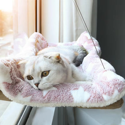 Cozy Up High: Aerial Cat Hammock Bed for Fun and Relaxation - Perfect Sunny Window Seat for Your Feline Friend!