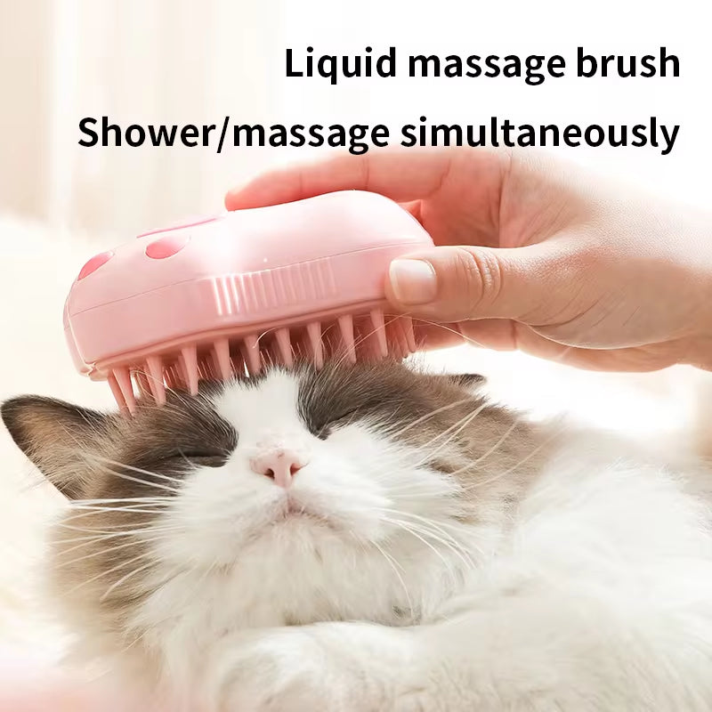 Transform Your Pet's Grooming Routine with the 3-in-1 Electric Cat & Dog Steam Brush - Effortless Hair Removal and Relaxing Massage!