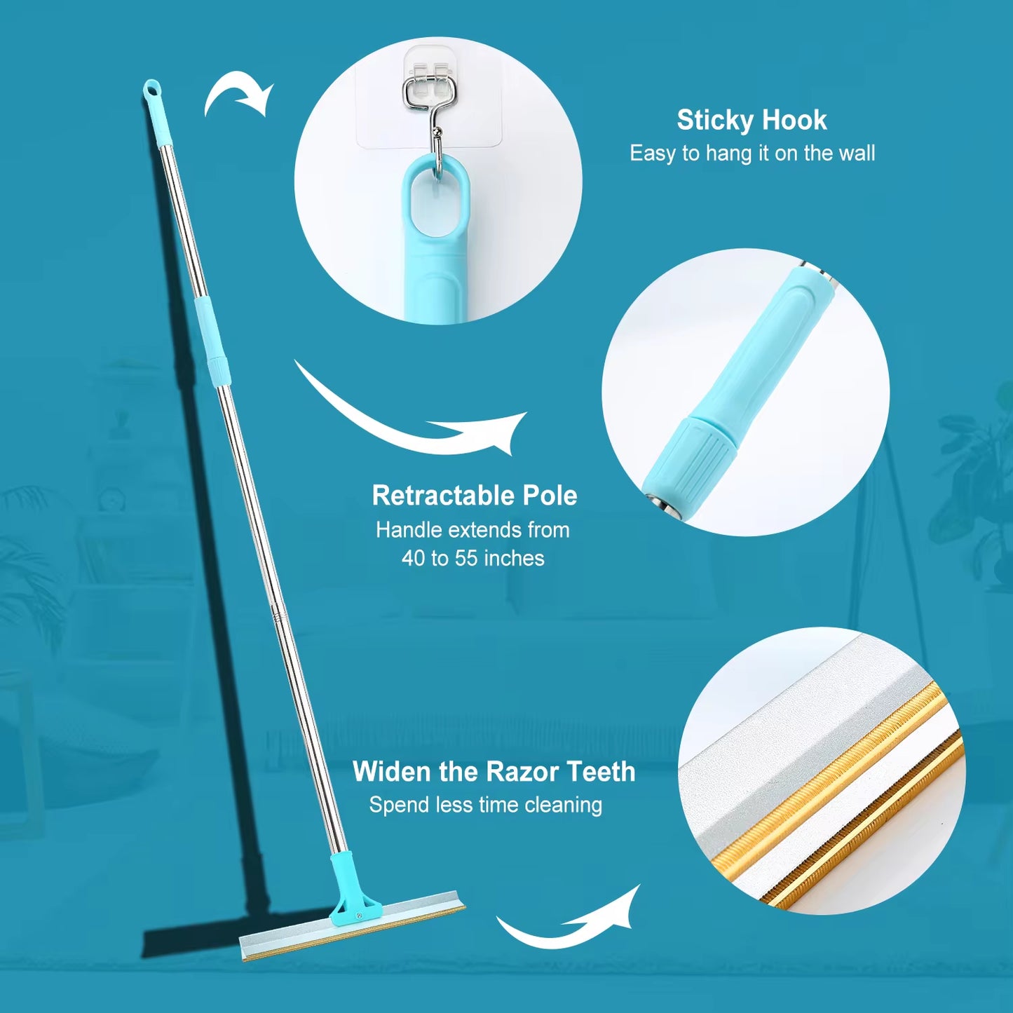 Say goodbye to pet hair! 🐾✨ Grab our adjustable carpet rake set for easy pet hair removal from floors and furniture! 💖🐶🐱 #PetCare #FurFreeHome