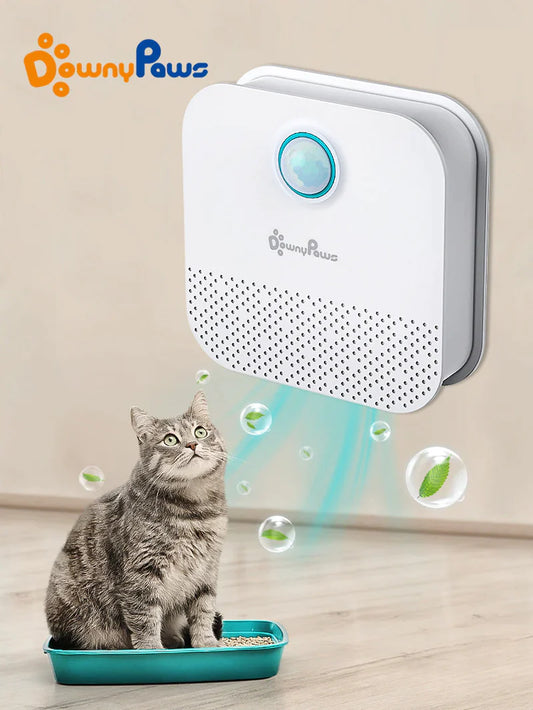 Transform Your Home with Downypaws 4000mAh Smart Cat Odor Purifier - The Ultimate Deodorizer for Litter Boxes and Pet Areas