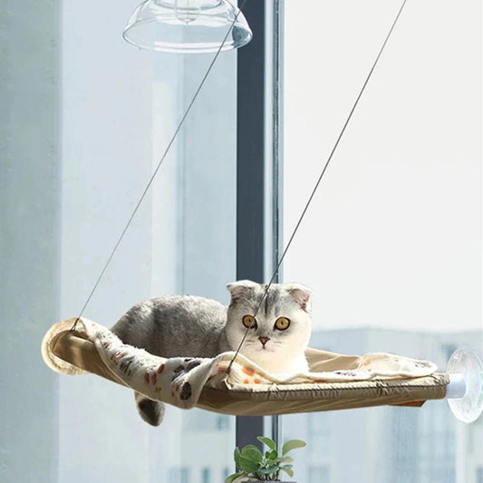 Elevate Your Cat's Comfort with Our Stylish Hanging Cat Bed Hammock - Perfect for Sunbathing and Play!